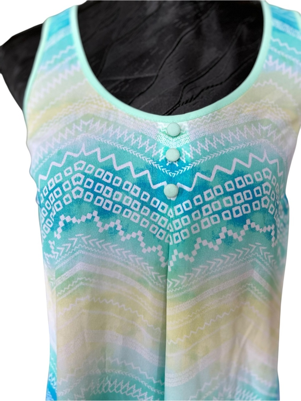 Candie’s Blue Aqua Tie Back Tank Top - Picture 3 of 8